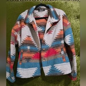 Blue B Multicolor Aztec Print Women's Jacket
